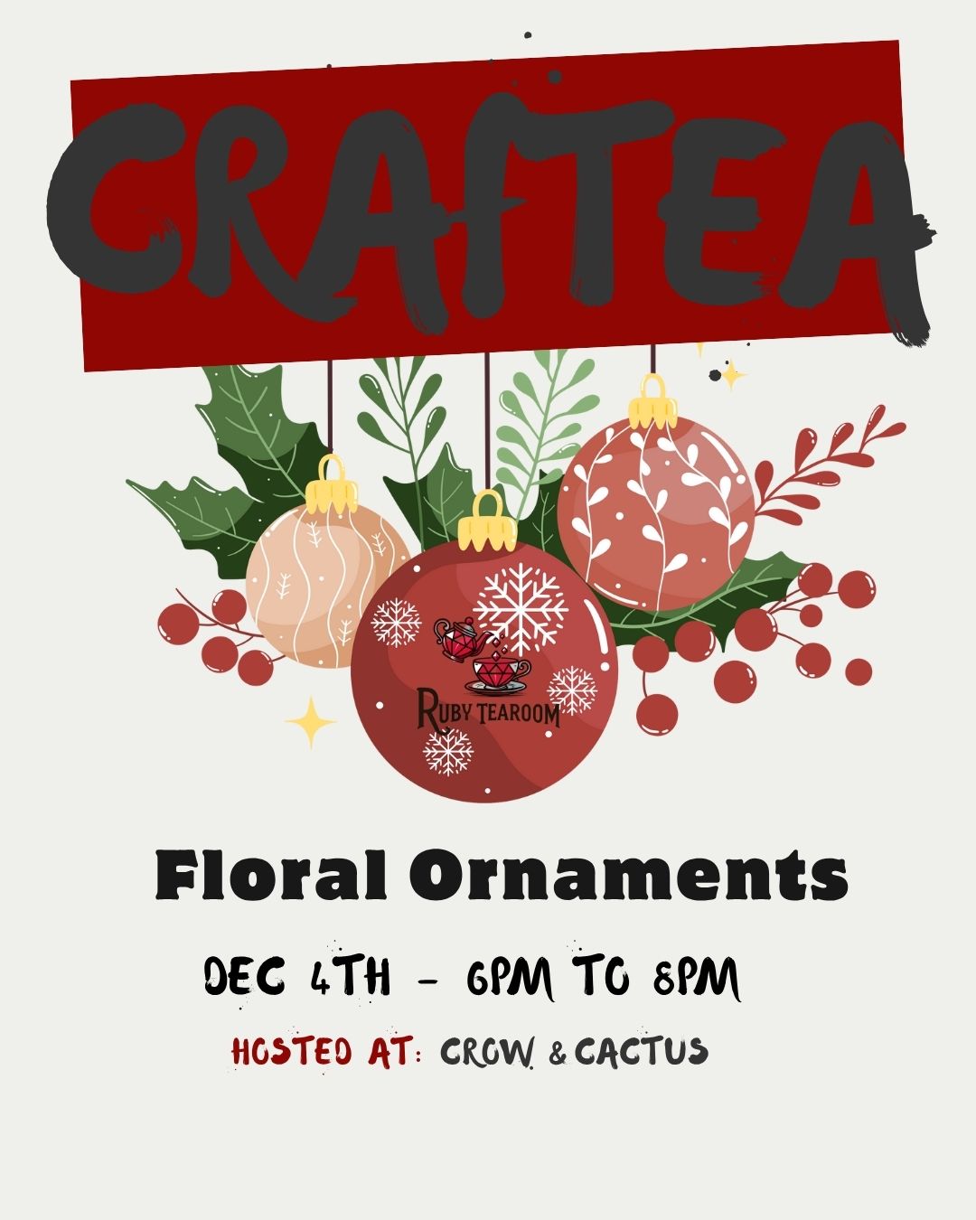 Christmas CrafTEA - Floral Oranaments